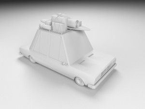 low poly cartoon car low-poly Model 3D