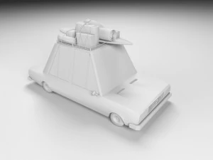 low poly cartoon car low-poly 3D Model
