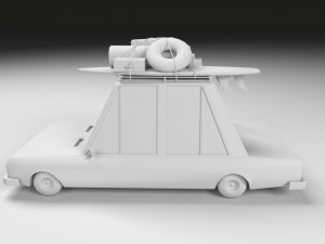 low poly cartoon car low-poly Model 3D