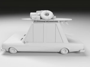 low poly cartoon car low-poly 3D Model