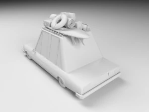 low poly cartoon car low-poly 3D Model