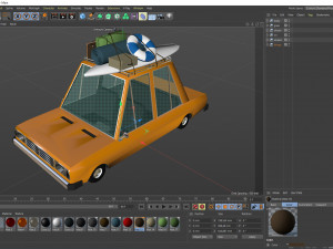 low poly cartoon car low-poly Model 3D