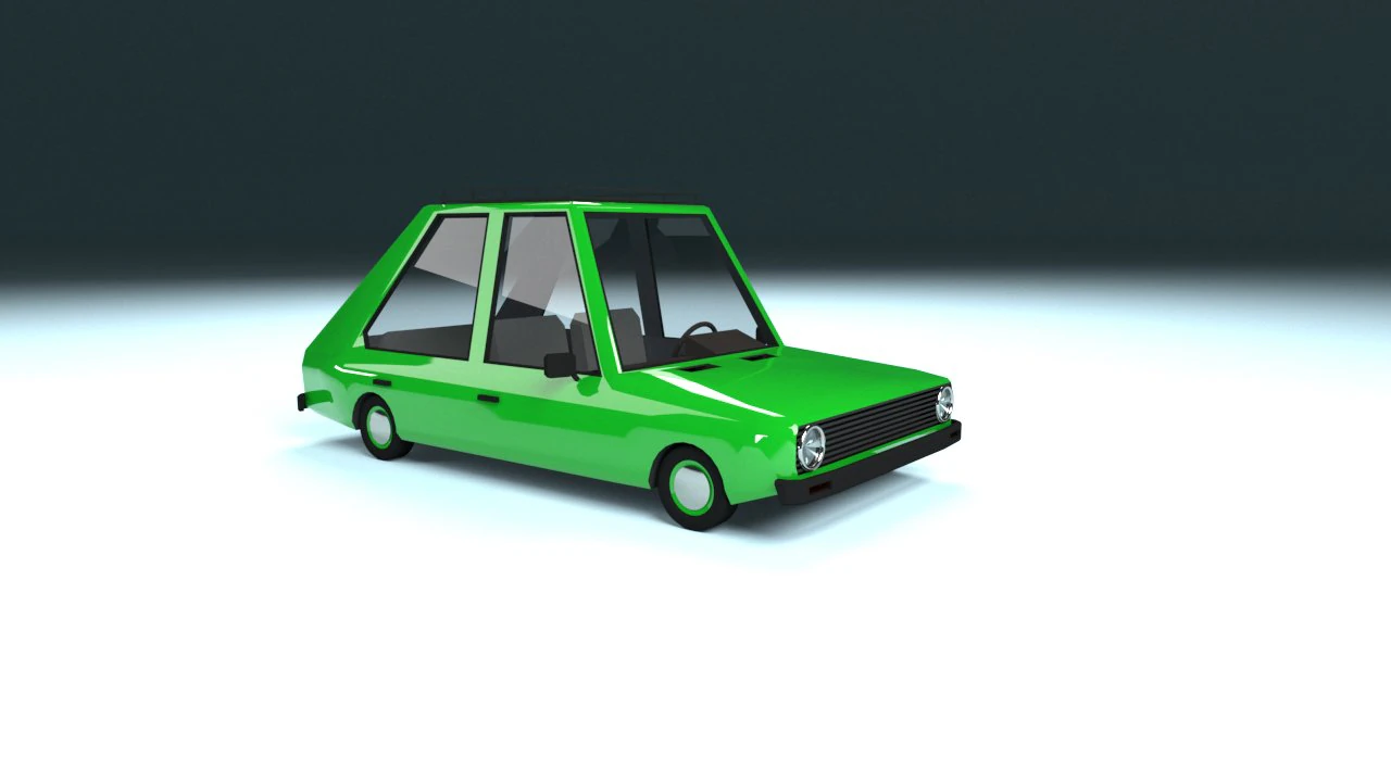 low poly cartoon car low-poly 3D Model .c4d .max .obj .3ds .fbx .stl .blend