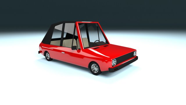 low poly cartoon car low-poly 3D Model .c4d .max .obj .3ds .fbx .stl .blend 