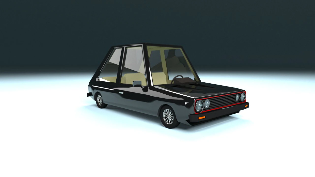 low poly cartoon car low-poly 3D Model .c4d .max .obj .3ds .fbx .stl .blend