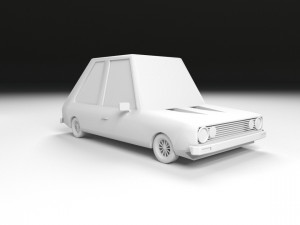 low poly cartoon car low-poly Model 3D