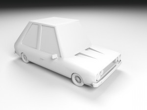 low poly cartoon car low-poly Model 3D