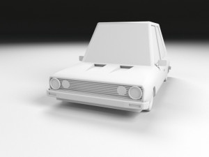 low poly cartoon car low-poly Model 3D