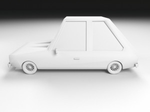 low poly cartoon car low-poly Model 3D