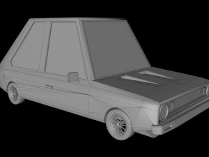 low poly cartoon car low-poly Model 3D