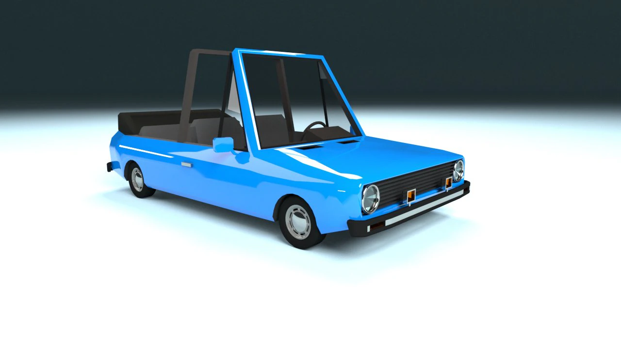 low poly cartoon car low-poly 3D Model .c4d .max .obj .3ds .fbx .stl .blend 