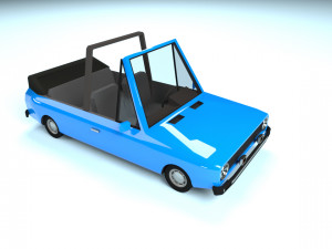 low poly cartoon car low-poly Model 3D