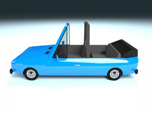 low poly cartoon car low-poly 3D Model
