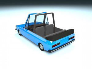 low poly cartoon car low-poly Model 3D
