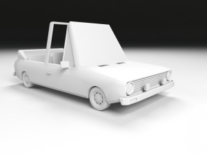 low poly cartoon car low-poly Model 3D
