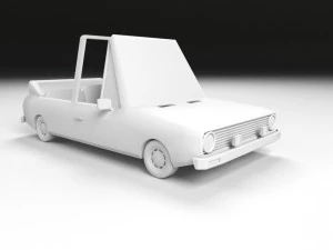 low poly cartoon car low-poly 3D Model