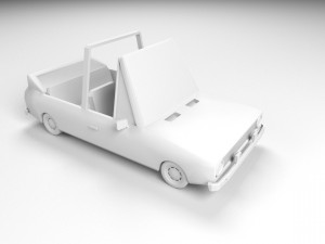 low poly cartoon car low-poly Model 3D