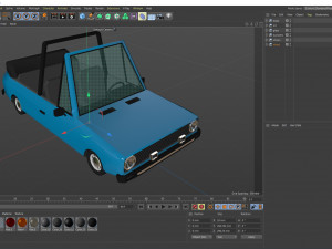 low poly cartoon car low-poly Model 3D