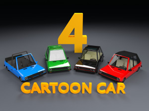 low poly cartoon car low-poly 3D Модель