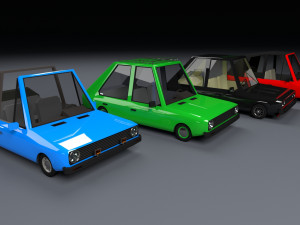 low poly cartoon car low-poly 3D Model