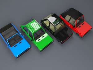 low poly cartoon car low-poly 3D Model