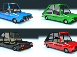 low poly cartoon car low-poly 3D Model