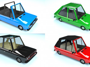 low poly cartoon car low-poly 3D Model