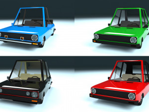 low poly cartoon car low-poly 3D Model