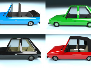 low poly cartoon car low-poly 3D Model