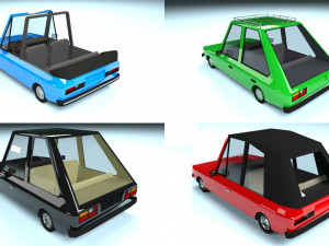 low poly cartoon car low-poly 3D Model