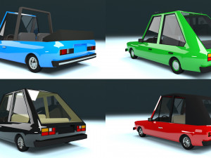low poly cartoon car low-poly 3D Model