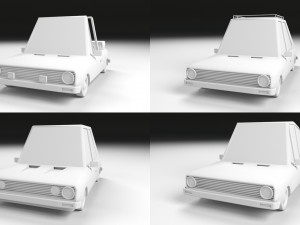 low poly cartoon car low-poly 3D Model