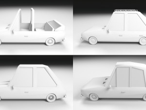low poly cartoon car low-poly 3D Model