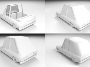 low poly cartoon car low-poly 3D Model