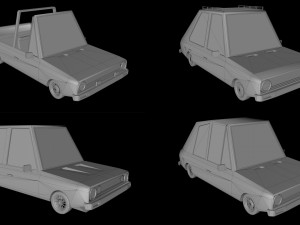 low poly cartoon car low-poly 3D Model