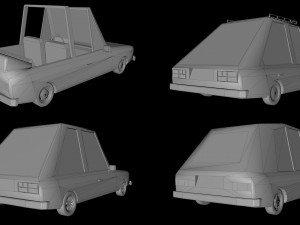 low poly cartoon car low-poly 3D Model