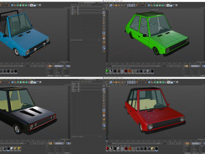 low poly cartoon car low-poly 3D Model