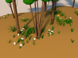 low poly cartoon trees and plants low-poly Modelo 3D