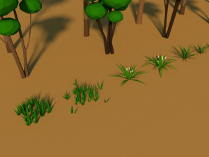 low poly cartoon trees and plants low-poly Modelo 3D