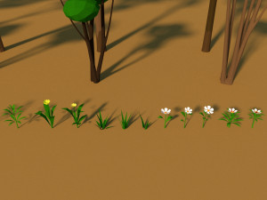 low poly cartoon trees and plants low-poly Modelo 3D