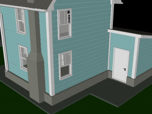 cartoon house with car low-poly 3D मॉडल