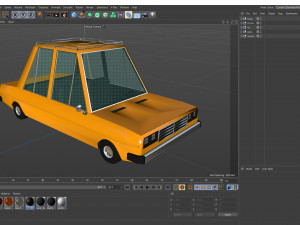cartoon house with car low-poly 3D मॉडल
