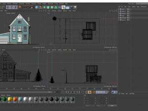 cartoon house with car low-poly 3D मॉडल