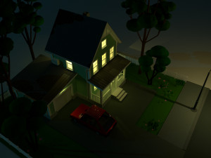 cartoon house with car 3D Модель