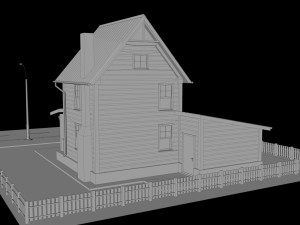 cartoon house with car 3D Модель
