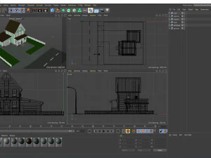 cartoon house with car 3D Model