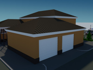 police station in cartoon style low-poly Modelo 3D