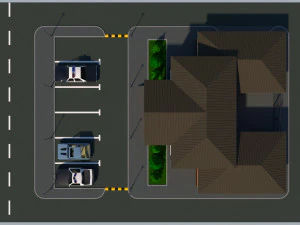police station in cartoon style low-poly 3D Model