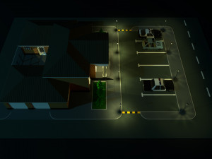 police station in cartoon style low-poly Modelo 3D