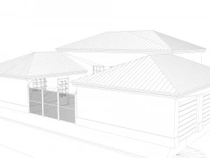 police station in cartoon style low-poly 3D Model